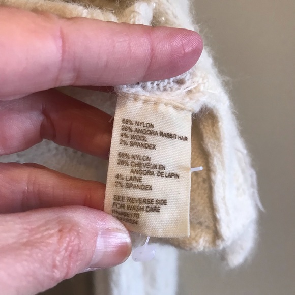 Free People Angora Tie Front Beaded Hooded Shrug Sweater Rabbit Hair - Picture 4 of 7